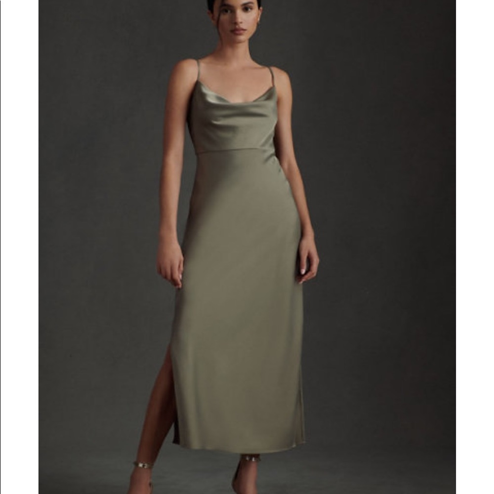 BHLDN Cali Satin Charmeuse Midi Dress
